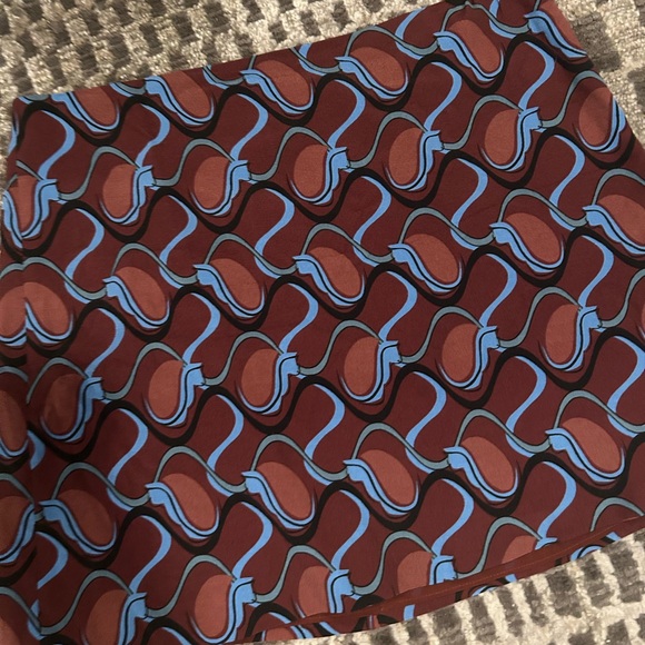 Mango Mini Skirt - Brown and Blue Pattern - Picture 3 of 7